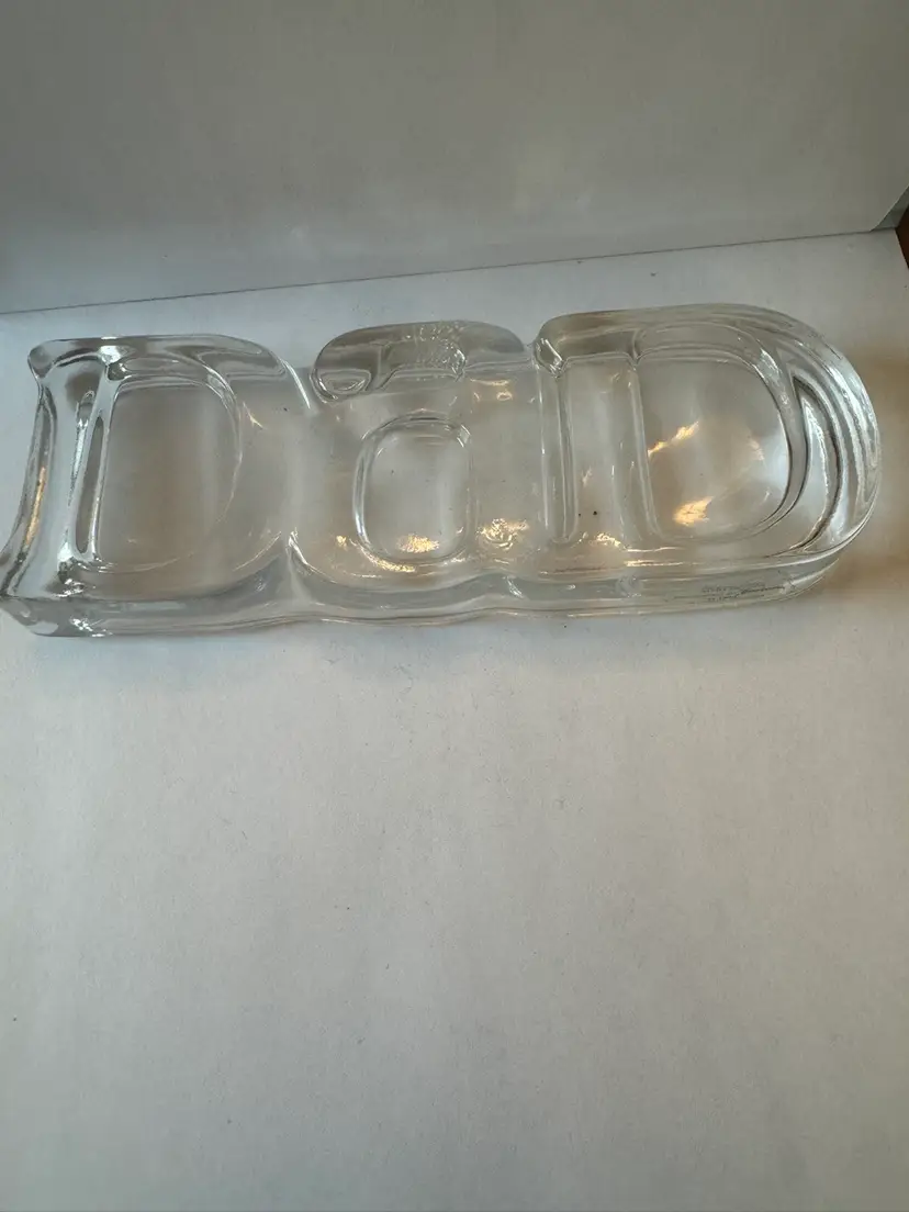 Fostoria Made For Avon Dad Paperweight With Sticker