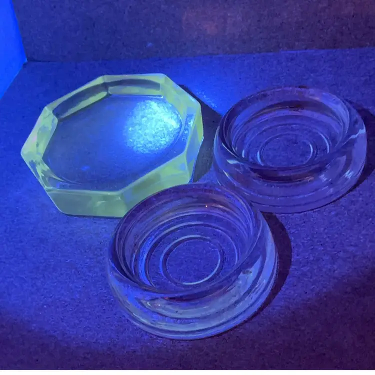POW1 Clear Glass Furniture Coasters Mixed Lot of 3 Paperweight Display?