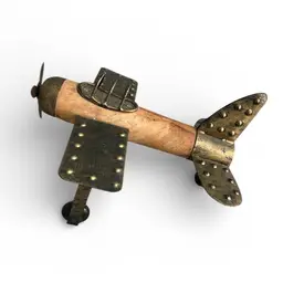 Better Homes Gardens Metal & Wood Retro Style Airplane Figurine