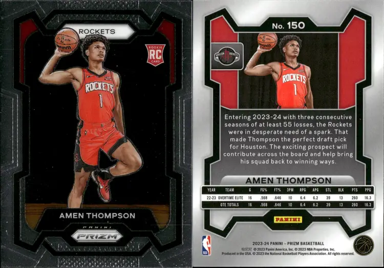 Amen Thompson Rookie Lot of 11 Basketball Cards Houston Rockets CC33