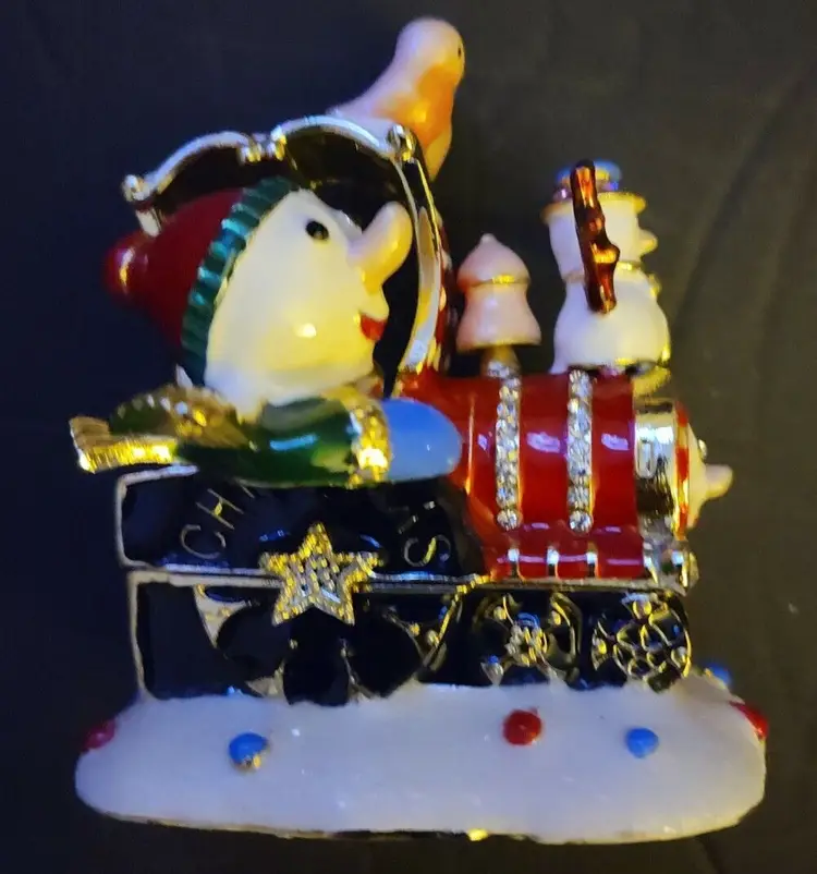 Snowman Christmas Trinket Box Crystals