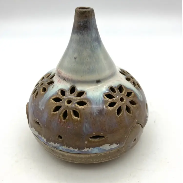 14 - Studio Pottery Stoneware Cone Incense Burner / Night Light