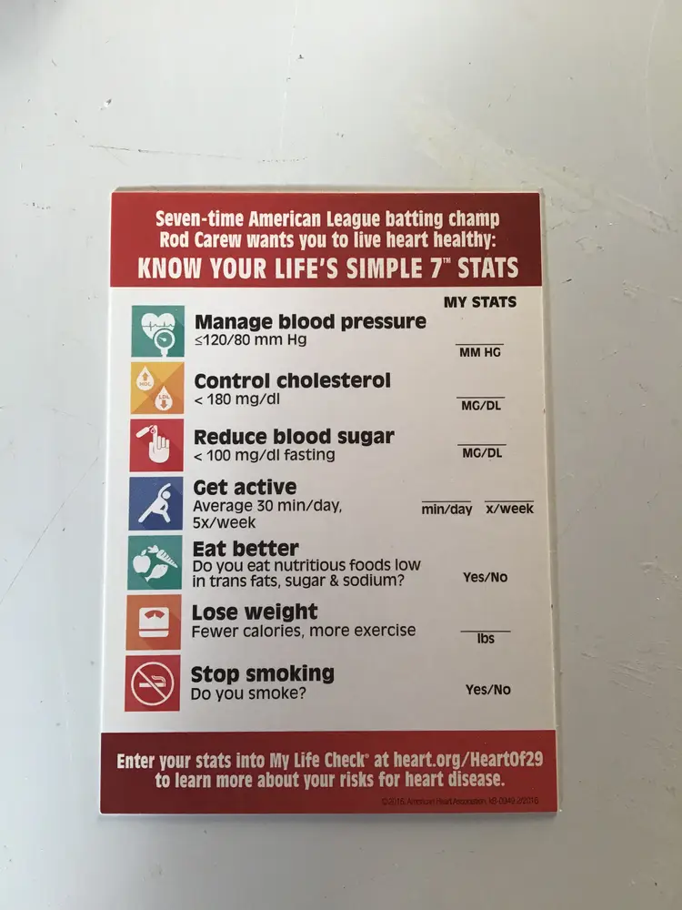 40 count 2016 American Heart Association Rod Carew Heart Of 29 promo card lot