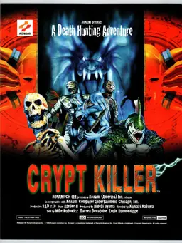 #01 Crypt Killer Arcade FLYER Original 1995 Video Game Horror Halloween Version 2