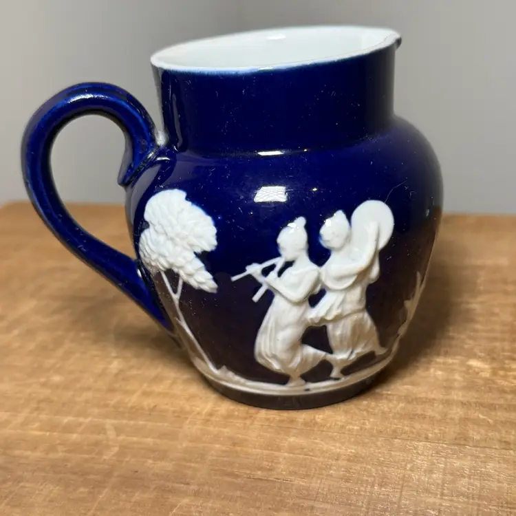 Cobalt Blue Jasperware Style Mini Pitcher