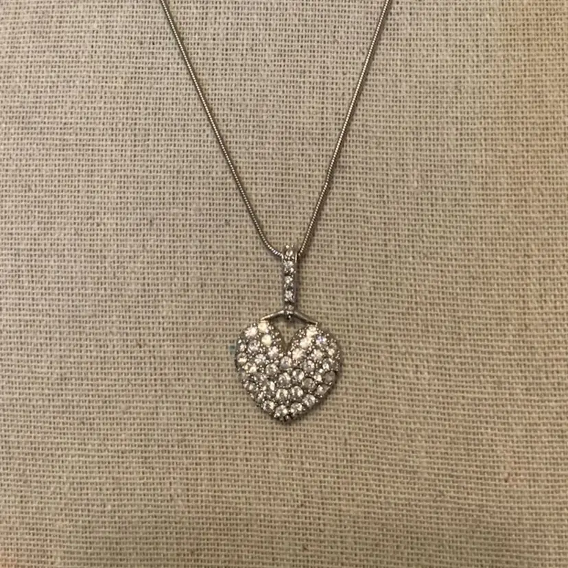 Sparkling Rhinestone Heart Necklace 