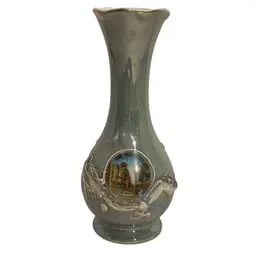 San Francisco Chinatown California Dragonware Lusterware Green 6.5” T Vase