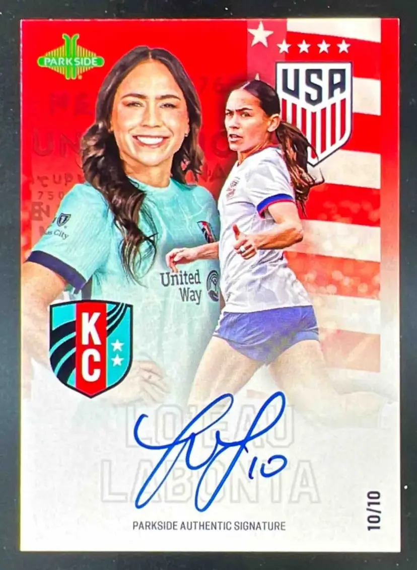 Lo’eau Labonta 2025 Parkside Club And Country Signature Series Red /10 Autograph USWNT Soccer Card