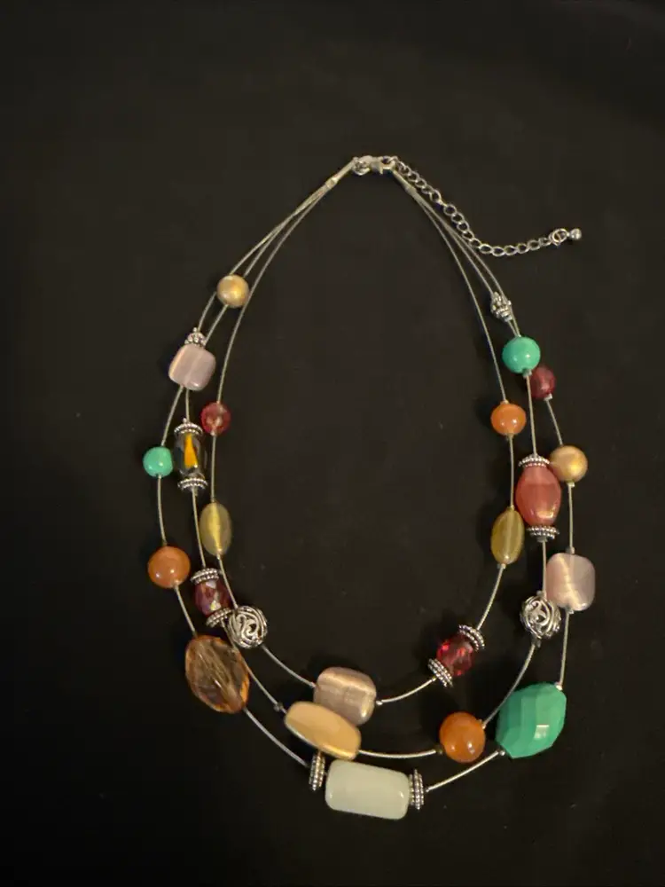 Lia Sophia "Fantasia" Multi-Strand Necklace w/Silver, Glass & Resin Beads