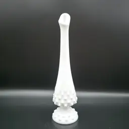 Vintage Fenton Hobnail Milk Glass Footed Swung Bud Vase