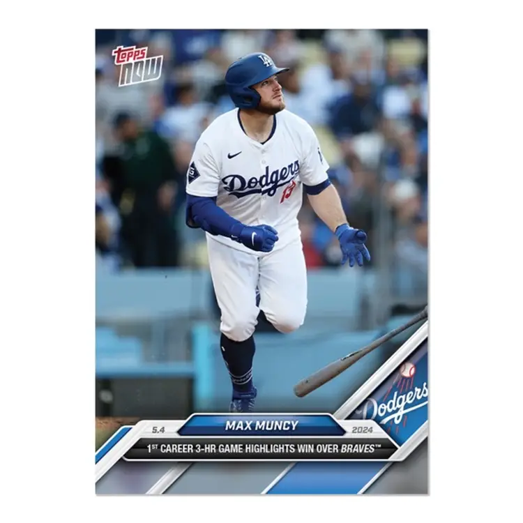 2024 ToppsNOW #158 Max Muncy 1st Career 3-HR Game Highlights Win Over Braves