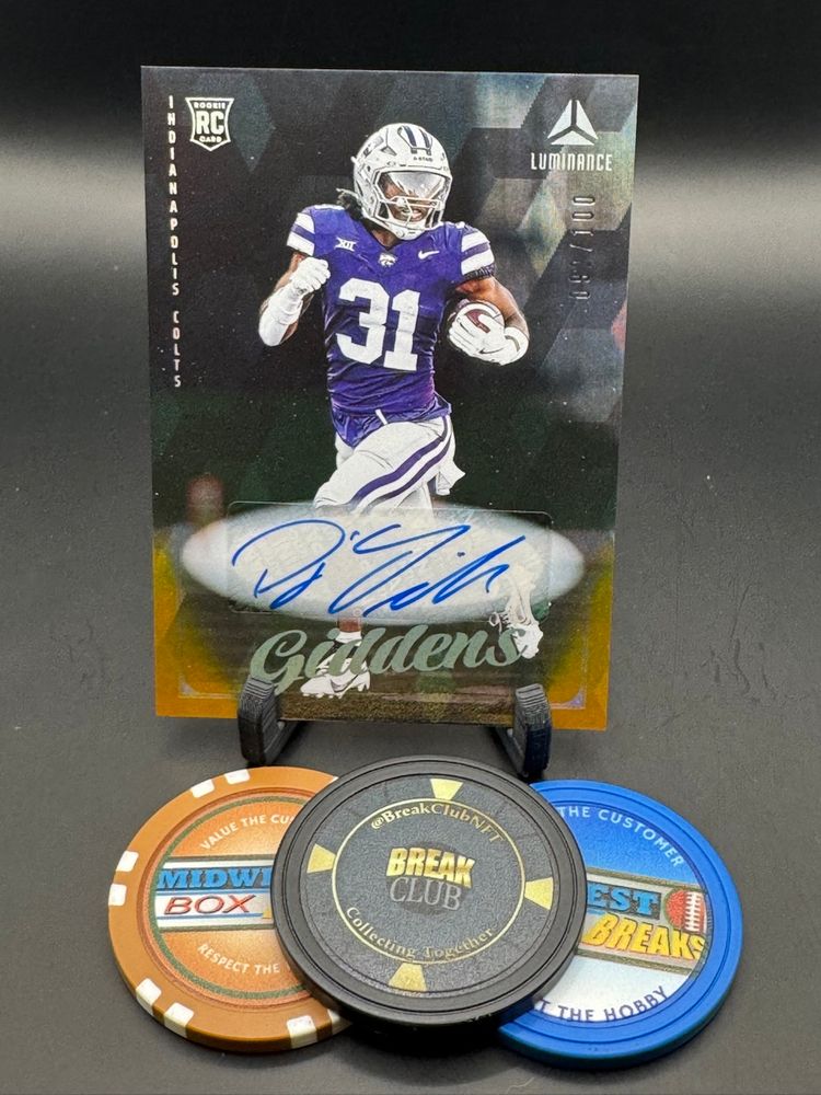 DJ Giddens Rc Gold Auto 092/100 2025 Luminance Indianapolis Colts