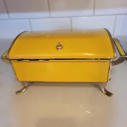 MCM 1950's Anchor Hocking Fire KIng Buffet Server/Warmer Yellow