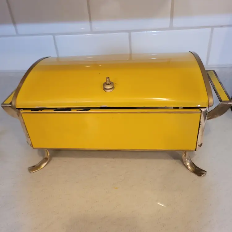 MCM 1950's Anchor Hocking Fire KIng Buffet Server/Warmer Yellow