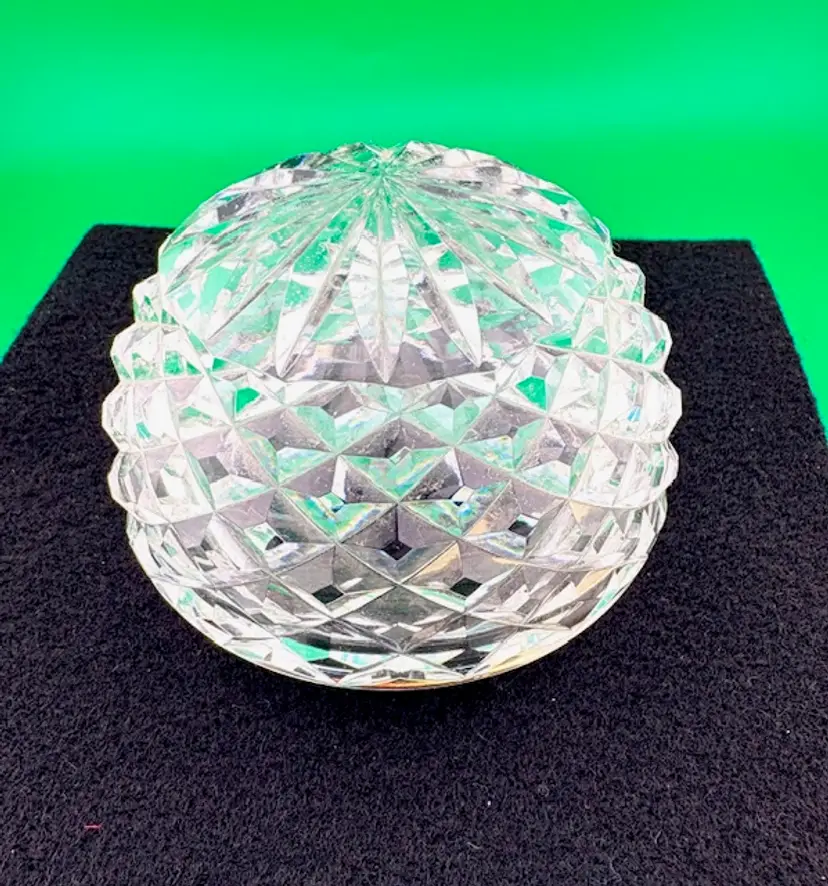 Vintage Waterford Domed Paperweight Clear - Starburst Design on top - Hollow Dome
