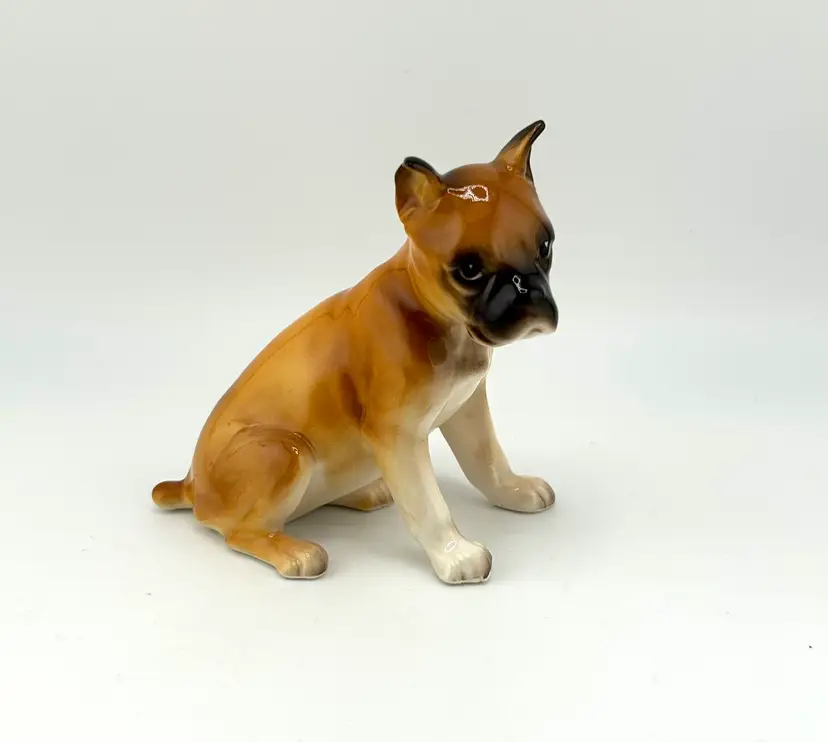 Norcrest A230 Ceramic Boxer Pup Figurine 3.5"x 2.5"x 3.5" *READ*