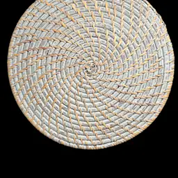 Woven Rattan Decorative Tray-12" Diameter