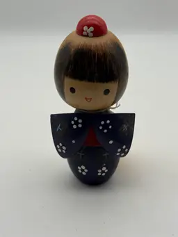 Kokeshi Doll Blue 5”