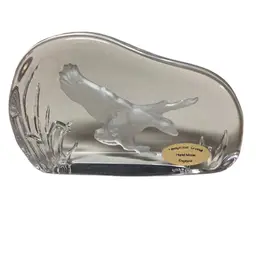 Wedgwood England Glass Paperweight 5” L X 3.5” T X 1” Thick