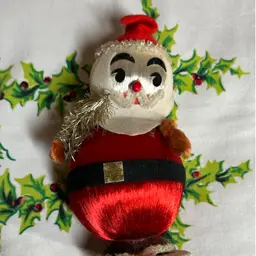 Vintage Satin Ball Santa