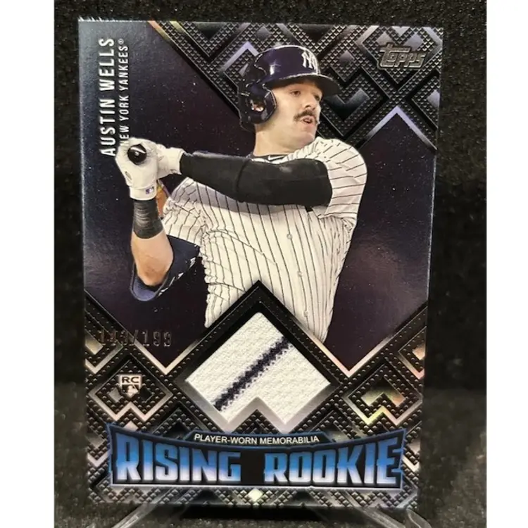 Austin Wells 2024 Topps Update Rising Rookie BLACK RELIC RC /199 #RRR-AW Yankees