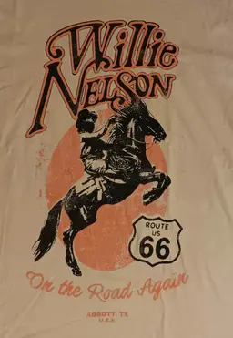 Daydreamer Willie Nelson Route 66 T-Shirt Country Western Cowboy Rodeo Texas