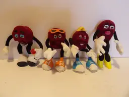 * Lot Of 3 California Raisins Plush Set 1988 Applause Poseable Bendable Vintage