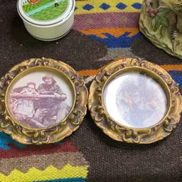 Two Museum Prints In Round Frames
