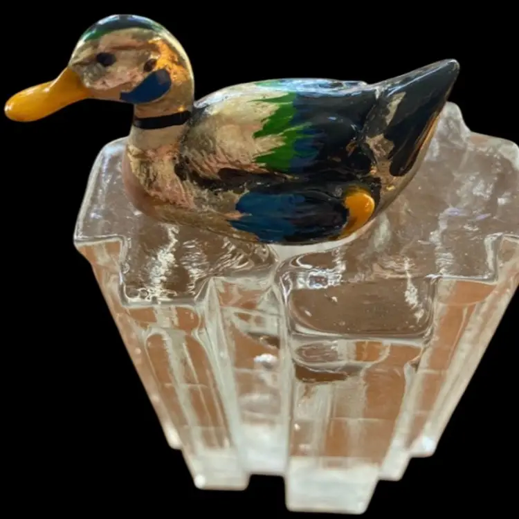 Vintage Duck Metal And Hand Painted, Hallmarked Signed And Made In Italy Label, Small Size.  Perfect For Bird Lovers And Collectors Alike!