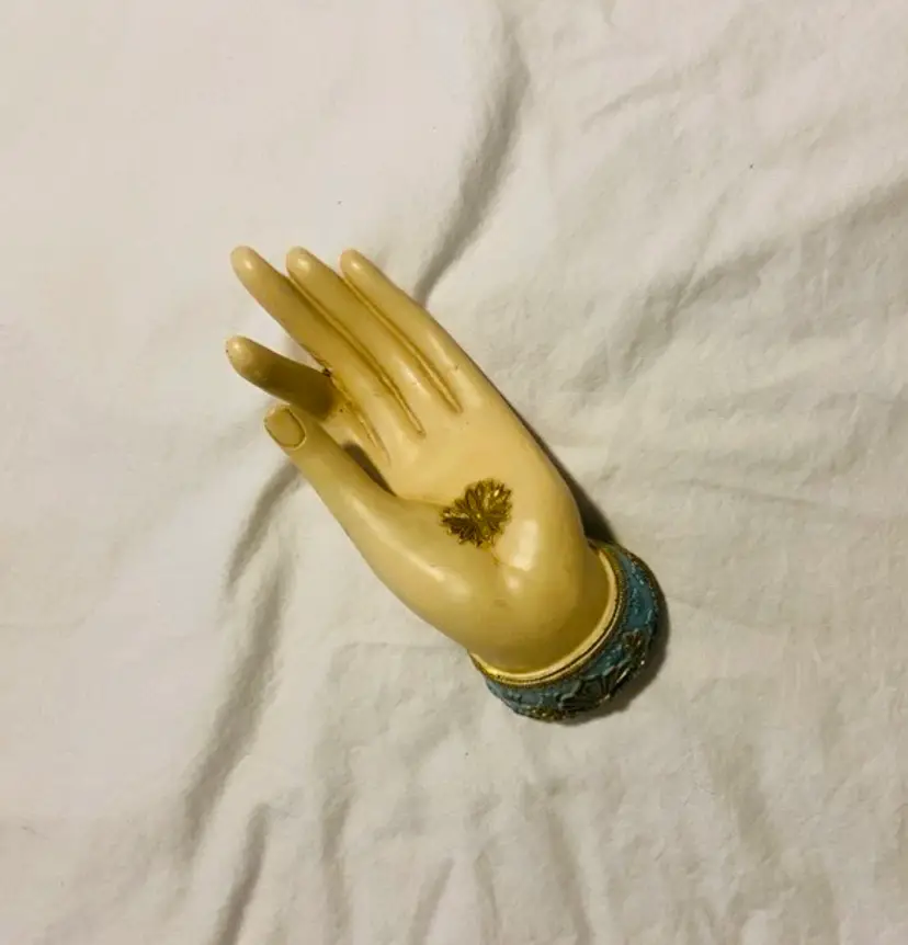 Vintage Hand Sculpture Buddha Style Resin Boho Antique Inspired Spiritual Zen