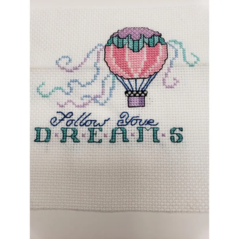 New Handmade Cross-stitched Follow Your Dreams Piece
