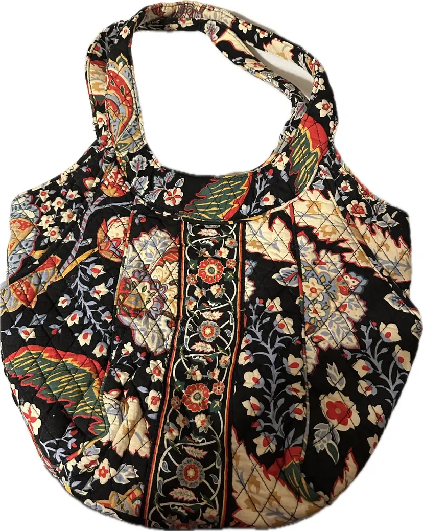 This is a retired Vera Bradley Side by Side handbag in the Versailles floral pattern