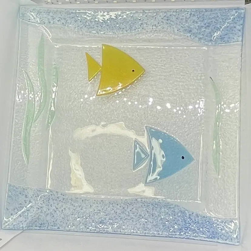 Fused Glass Fish Plate