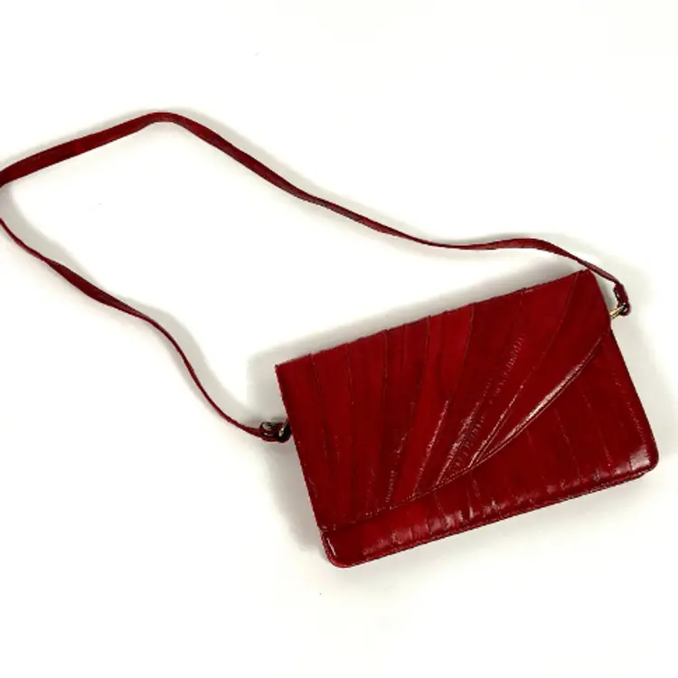 eel skin red bag