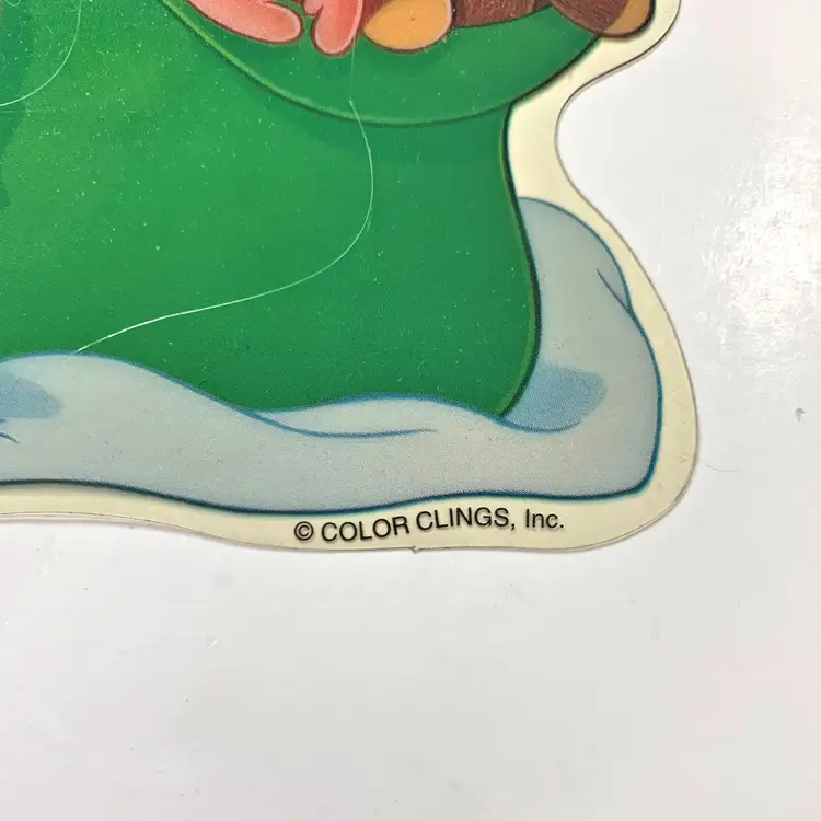 Christmas Color Window Clings Santa Claus Mini Decal Decoration 1996 Vintage