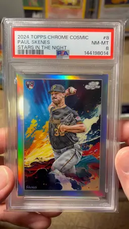 PSA 8 2024 Topps Chrome Cosmic Paul Skenes Stars In The Night