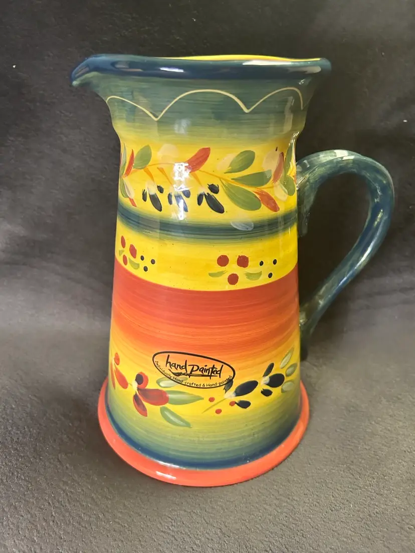 Stoneware Pottery Tabletops Gallery La Province Pitcher Hand Painted