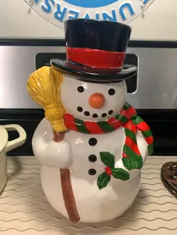 Snowman Cookie Jar by "The Cooks Bazaar"