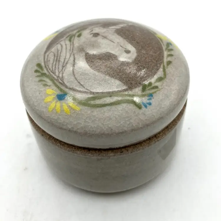 16 - Studio Pottery Unicorn Trinket Box Signed “Donovan”