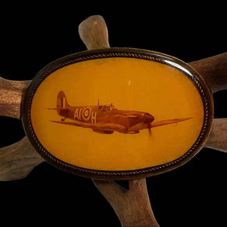 Vintage Belt Buckle Number 20th Squadron RAF Spitfire Fighter Aircraft From WW 2.