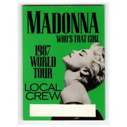 Madonna Who's That Girl 1987 Vintage Backstage Pass Original Pop Music Tour
