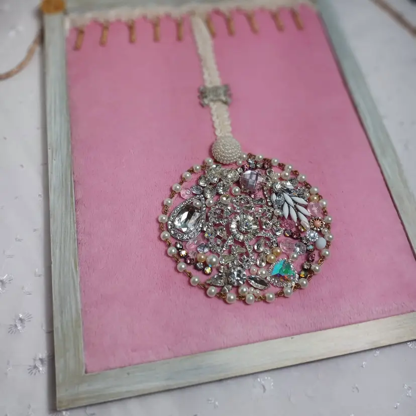 Framed Christmas jewerly ornament artwork