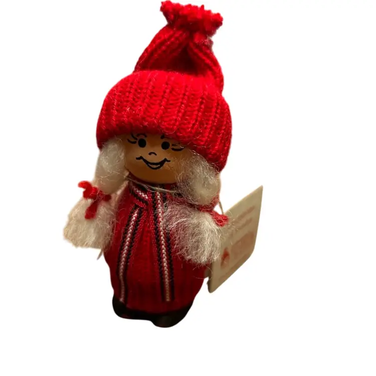 Vintage Wooden Original Ljundstroms Of Sweden Handmade Girl Figure @4 1/2” Tall