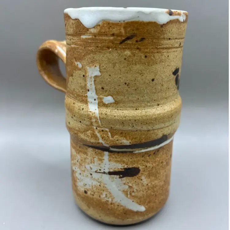 Tall Handmade Rustic Pottery Mug 5.5”