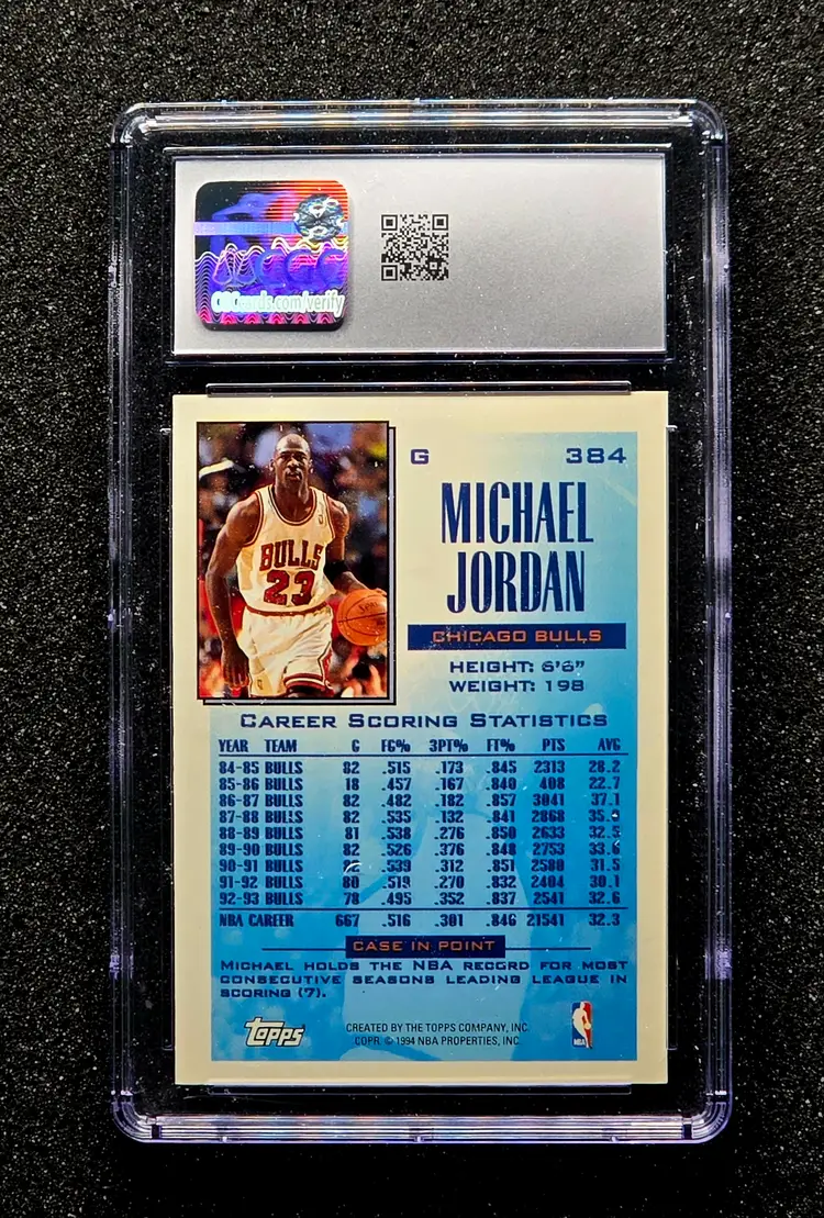 1993 Topps #384 MICHAEL JORDAN Graded CGC 8.5 NM-MINT+