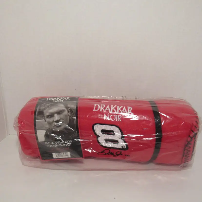 Drakkar Noir Red Stadium Blanket 8,  Nascar Racing, Dale Earnhart, Jr., NEW