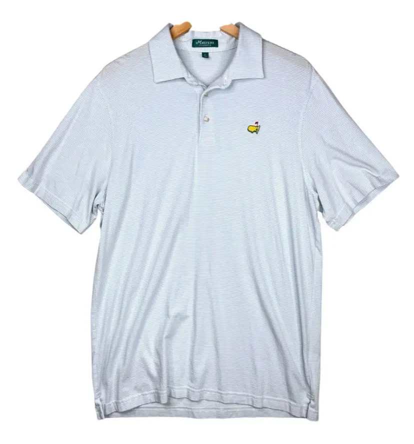 MASTERS collection Mens Golf Polo Shirt large Performance Augusta Light Blue