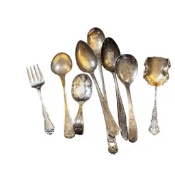 09 Vintage Mixed Lot Of Old Spoons And One Fork