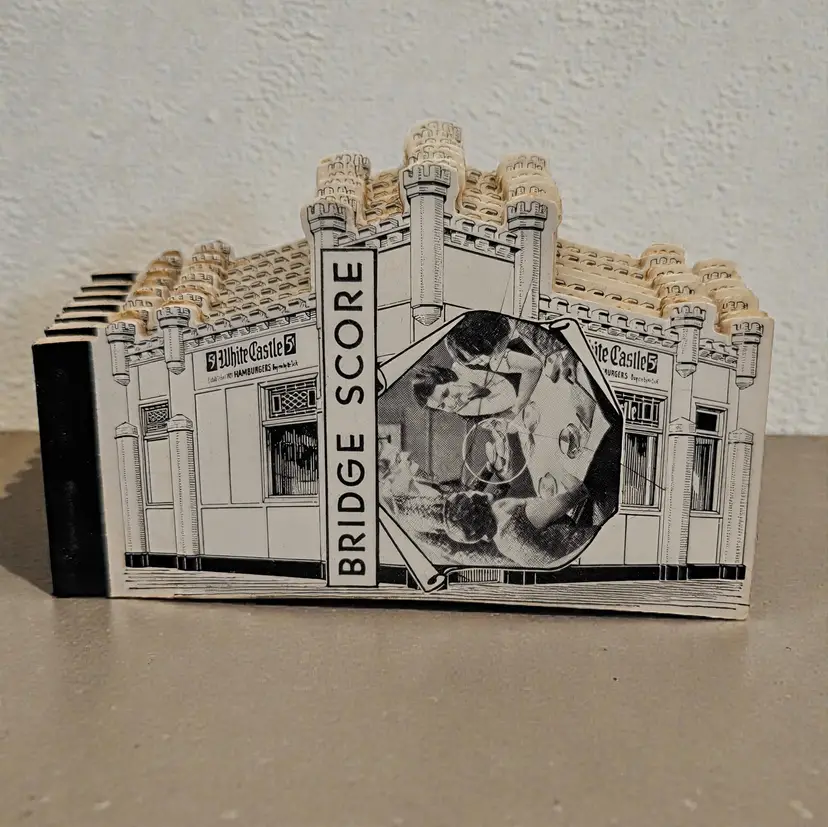 7 White Castle Bridge Score Tablet Booklets Hamburgers Unused 1930's Vintage