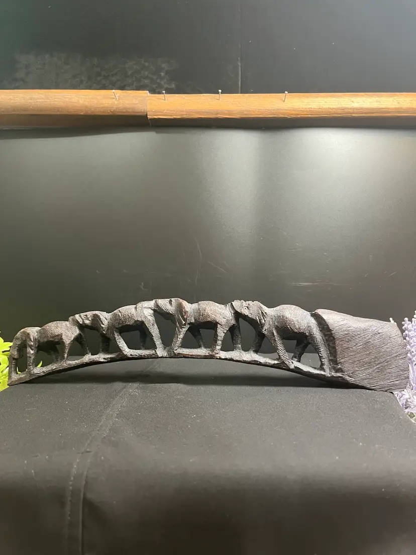 Bushcraft Trading-Product of South Africa-Hand Carved Wooden Bridge of Elephants-Lot 59